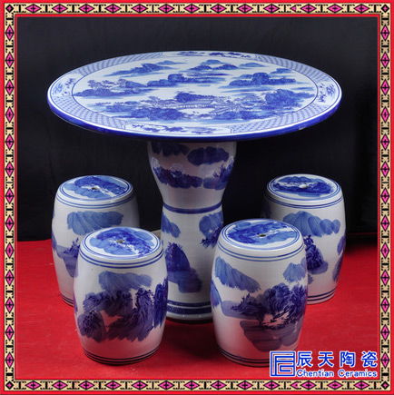 瓷藝雅韻 景德鎮(zhèn)手繪山水庭院桌凳，讓賞月乘涼更具詩意